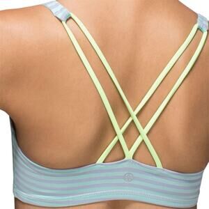 Lululemon Free To Be Bra Classic Stripe Sea Mist Silver Fox Clear Mint 6 A/B